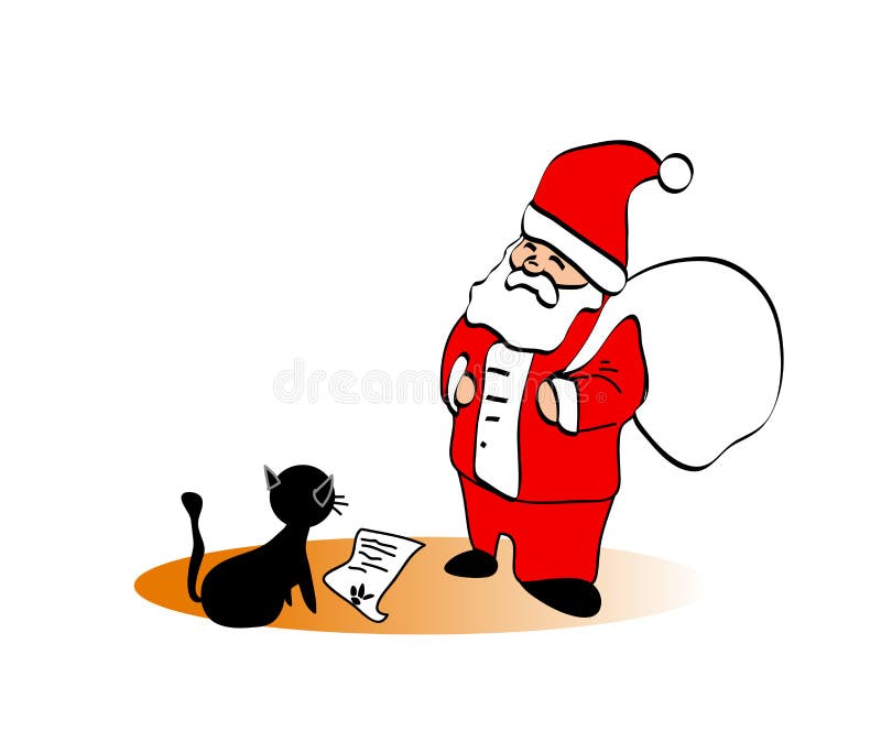 Santa Clause with a cat