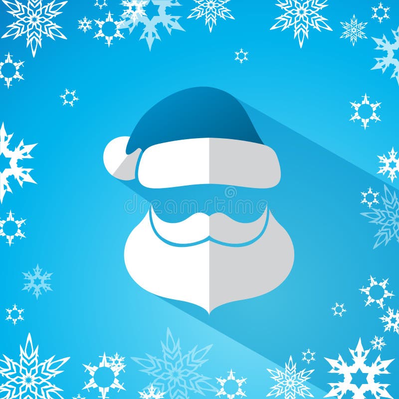 Santa Clause simple head with moustache, beard vector illustration