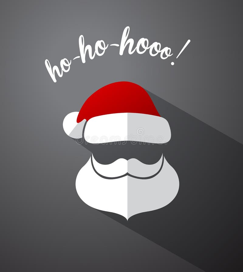 Santa Clause simple head with moustache, beard stock illustration