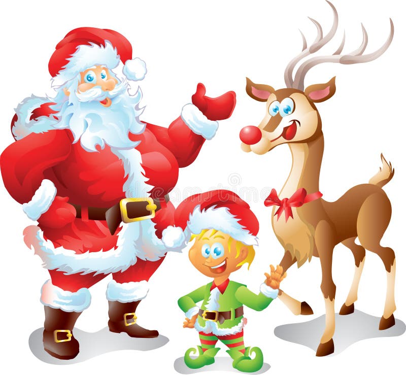 Grupo De Natal Do ¾ R Do FÐ Das Ilustrações De Santa Claus Dos Desenhos  Animados Ilustração Stock - Ilustração de feriado, clau: 128560472