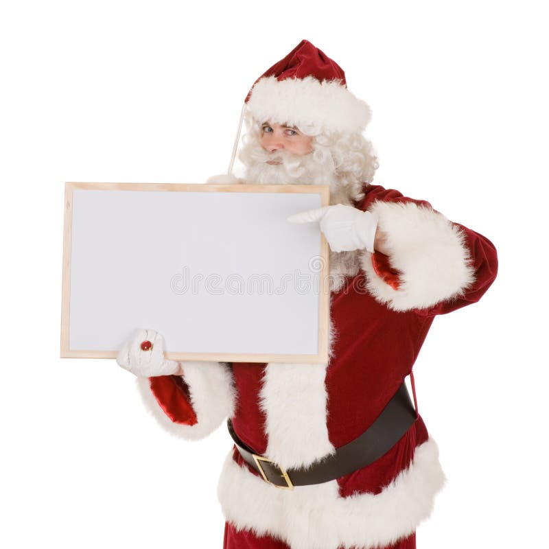 Santa com sinal em branco fotografia de stock royalty free Santa com sinal em branco fotografia de stock royalty free
