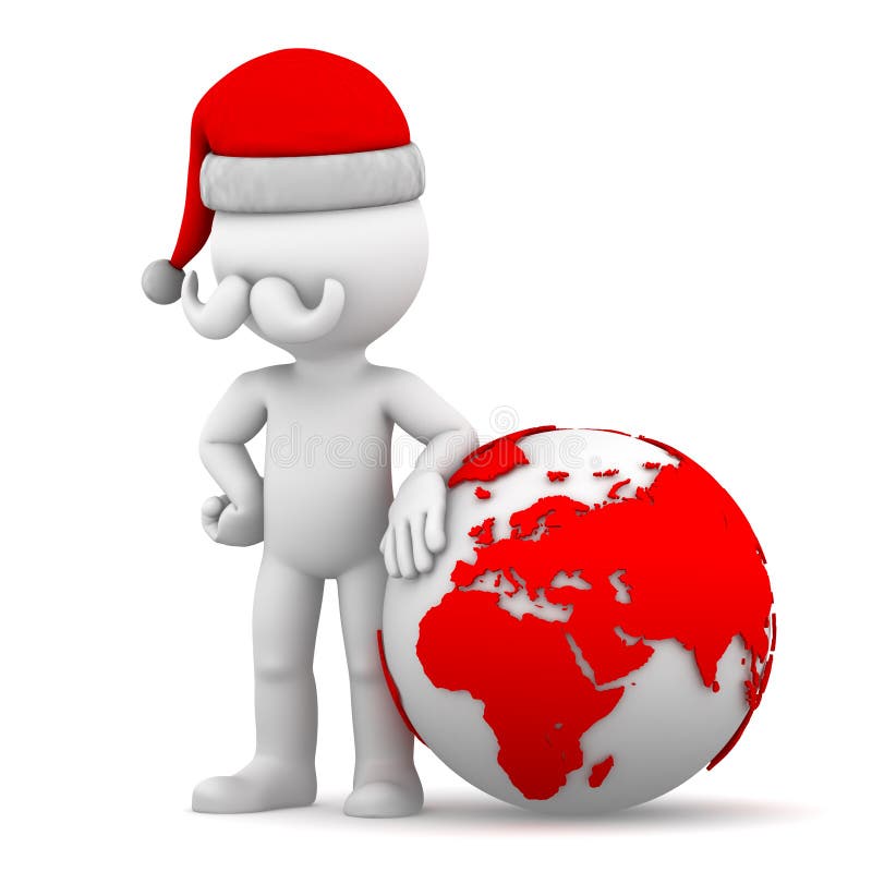 Santa con el globo de la tierra stock de ilustración Santa con el globo de la tierra stock de ilustración