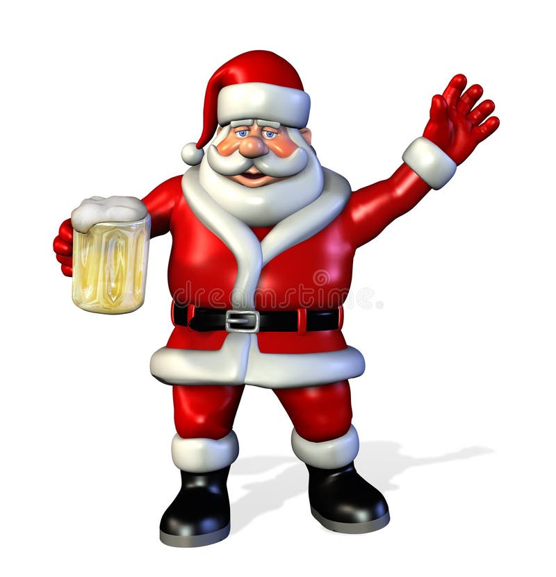 Santa con la cerveza stock de ilustración Santa con la cerveza stock de ilustración