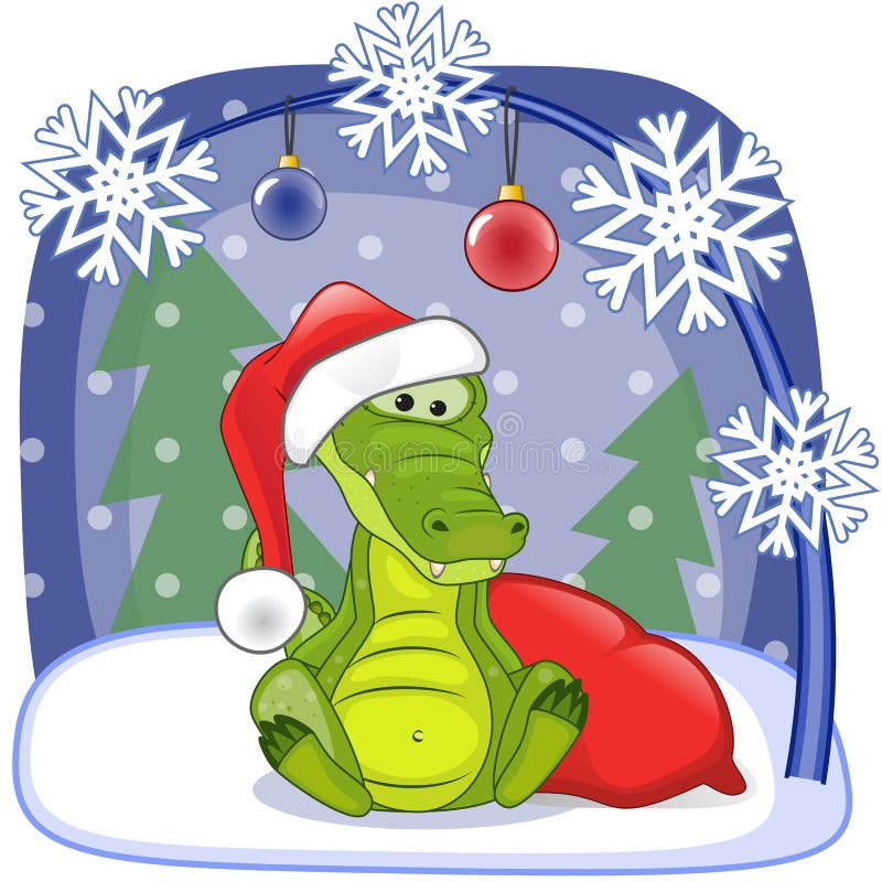 Santa Crocodile illustration libre de droits Santa Crocodile illustration libre de droits
