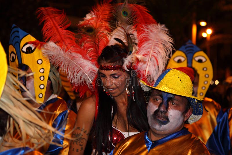 Man In Feather Costume Celebrating Carnival (Carnaval De Santa Cruz De  Tenerife). Stock Photo, Picture and Royalty Free Image. Image 73984958.