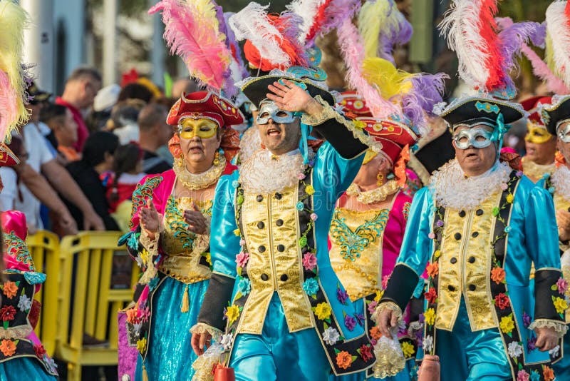 SANTA CRUZ DE TENERIFE, SPAIN - FEBRUARY 25, 2020: Coso Parade - Along ...