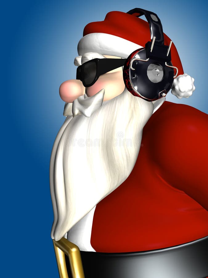 Santa DJ - Headphones stock illustration. Illustration of cool - 24650647