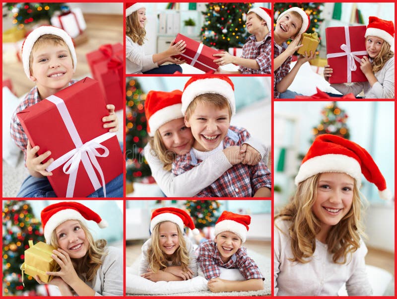 Santa dzieciaki zdjęcie royalty free