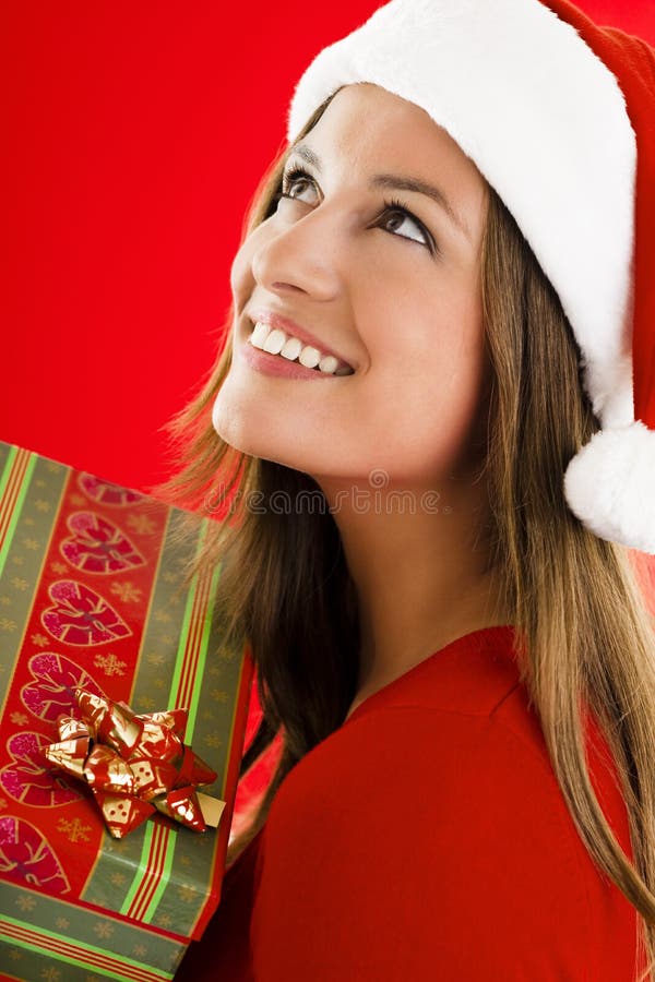 Santa Girl with present