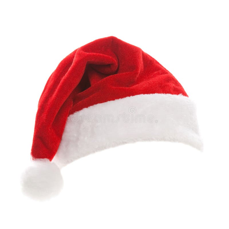 Santa hat isolated on white background. Happy xmas hollidays. Santa hat at studio.