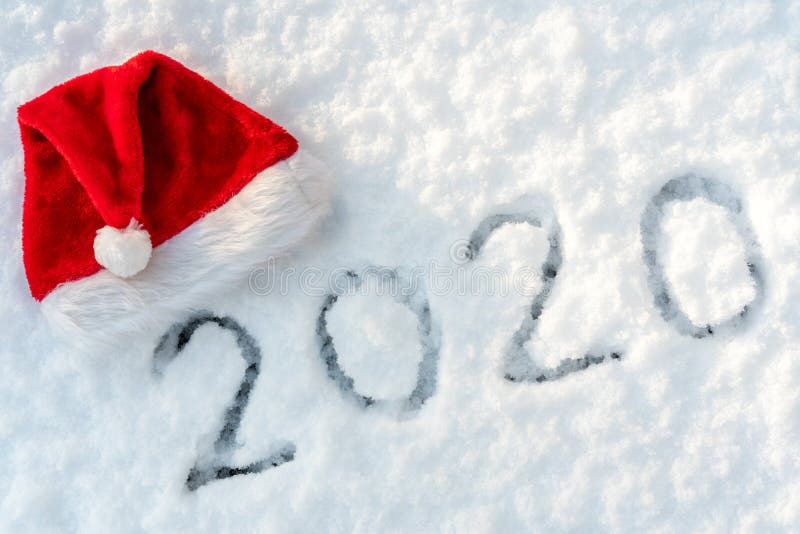 Santa Hat with New Year Date 2020 Stock Photo - Image of decoration ...