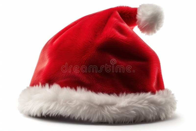 Santa Hat on White Background for Festive Designs. Stock Illustration