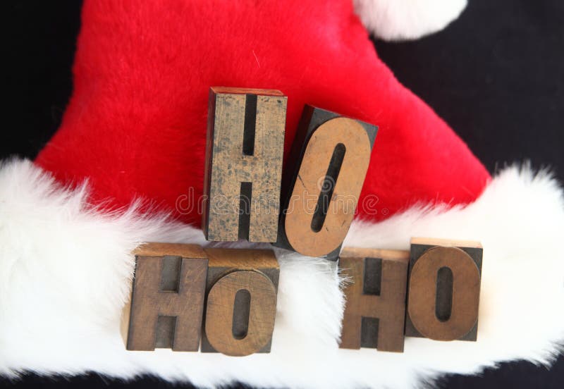 Santa hatt ho ho ho royaltyfria foton Santa hatt ho ho ho royaltyfria foton