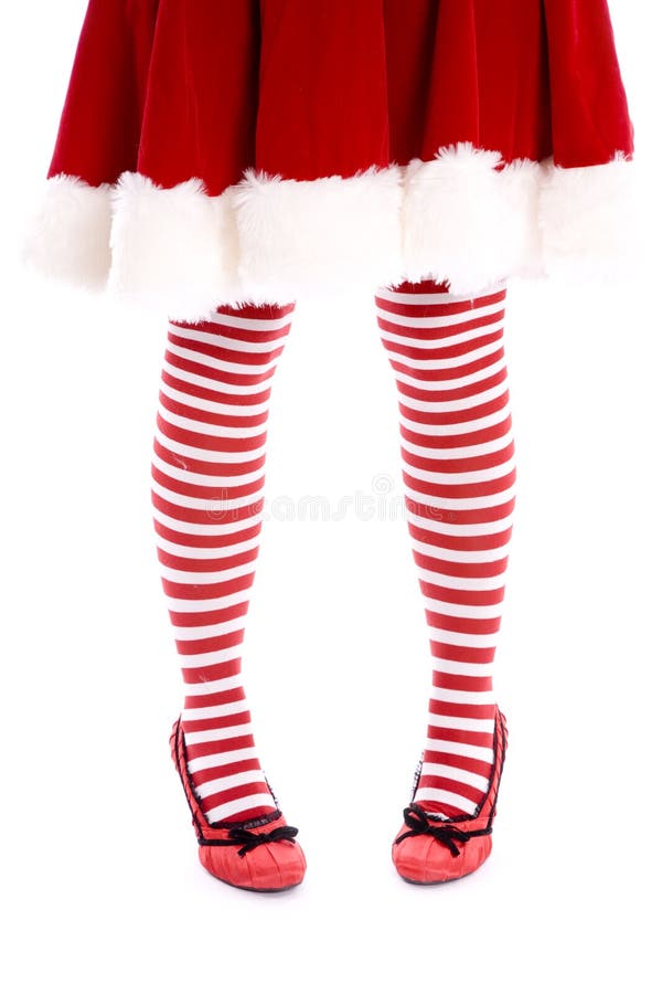 Santa helper legs toes together