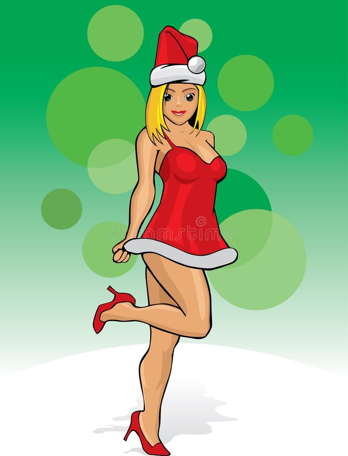 Santa Helper miniskirt green background