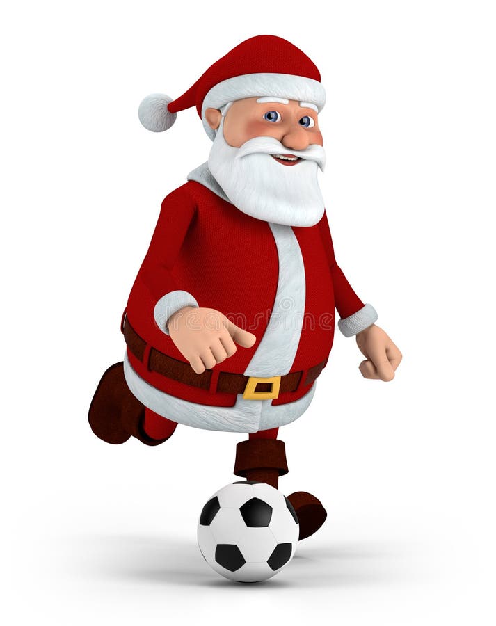 Santa jouant au football illustration stock Santa jouant au football illustration stock