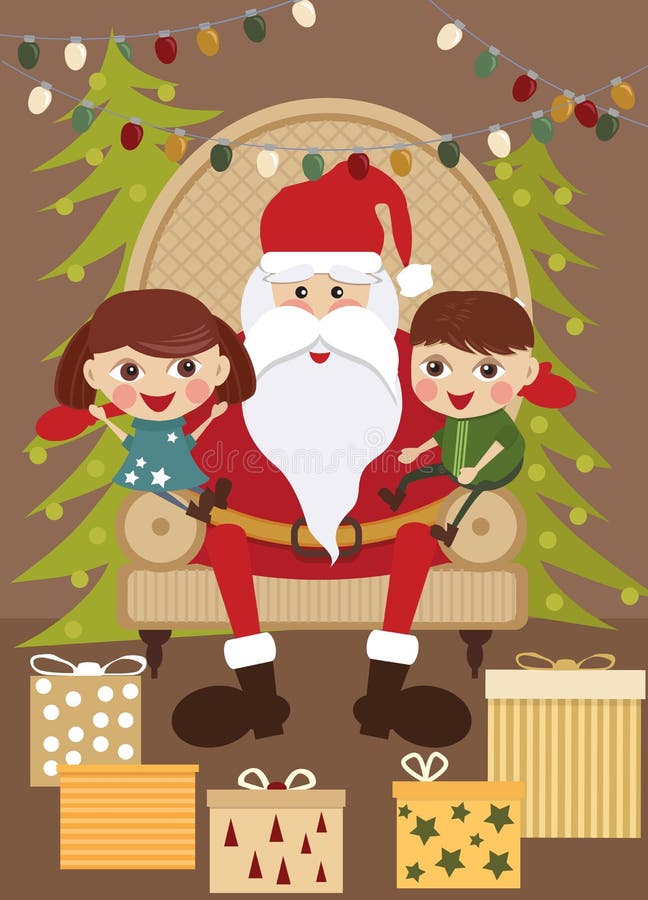 Santa with kids