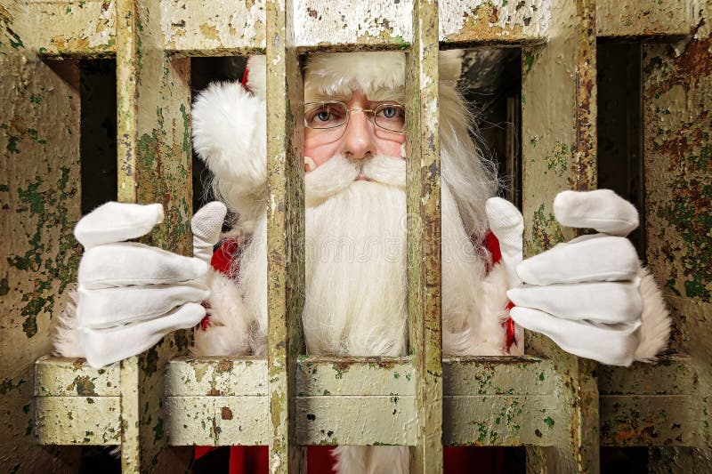 Santa Locked Up in Jail