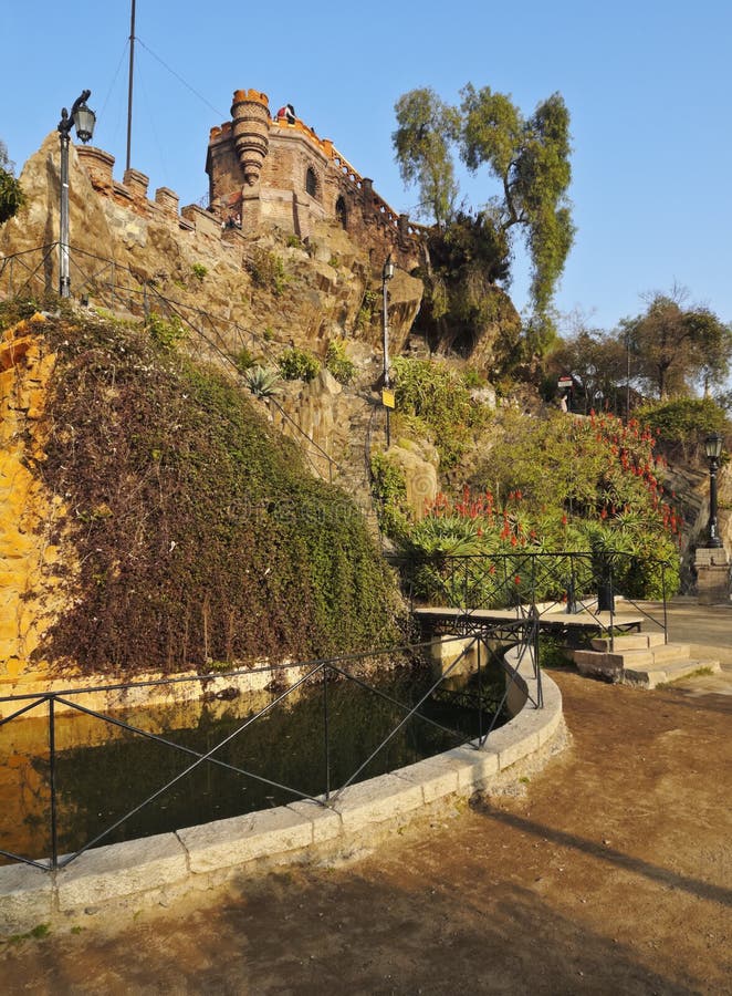 Santa Lucia Hill in Santiago De Chile Stock Photo Image of park