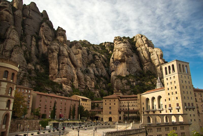 Santa Maria de Montserrat opactwo w Hiszpania obraz stock Santa Maria de Montserrat opactwo w Hiszpania obraz stock