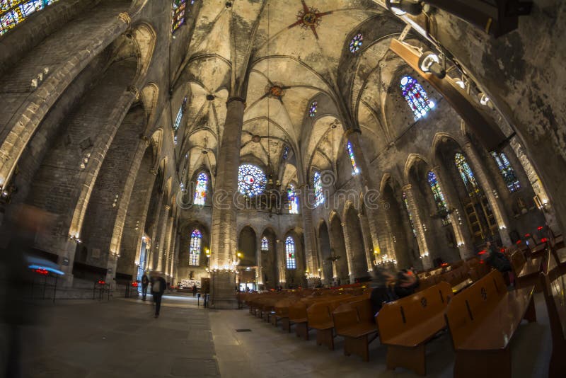 Santa Maria del Mar church interior, Barcelone, Spain stock photos Santa Maria del Mar church interior, Barcelone, Spain stock photos