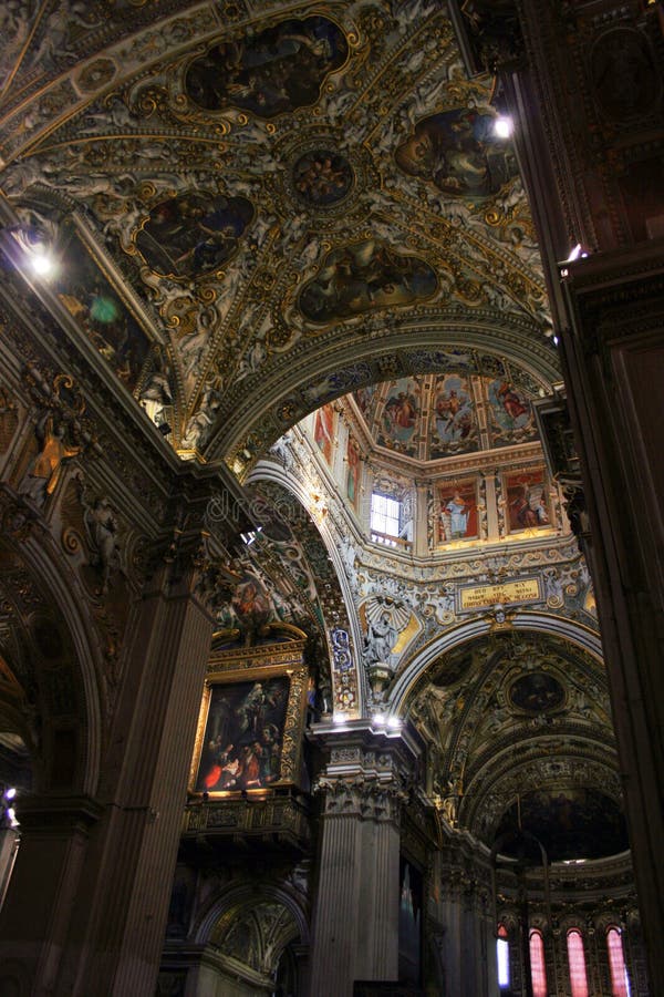 The Santa Maria Maggiore basilica in Upper Bergamo . Italy