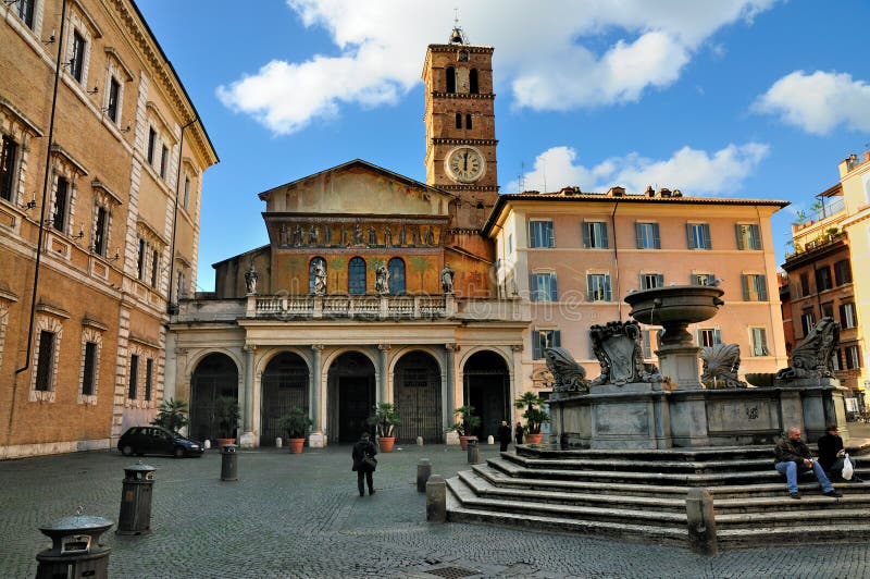 Santa Maria in Trastevere royalty free stock image
