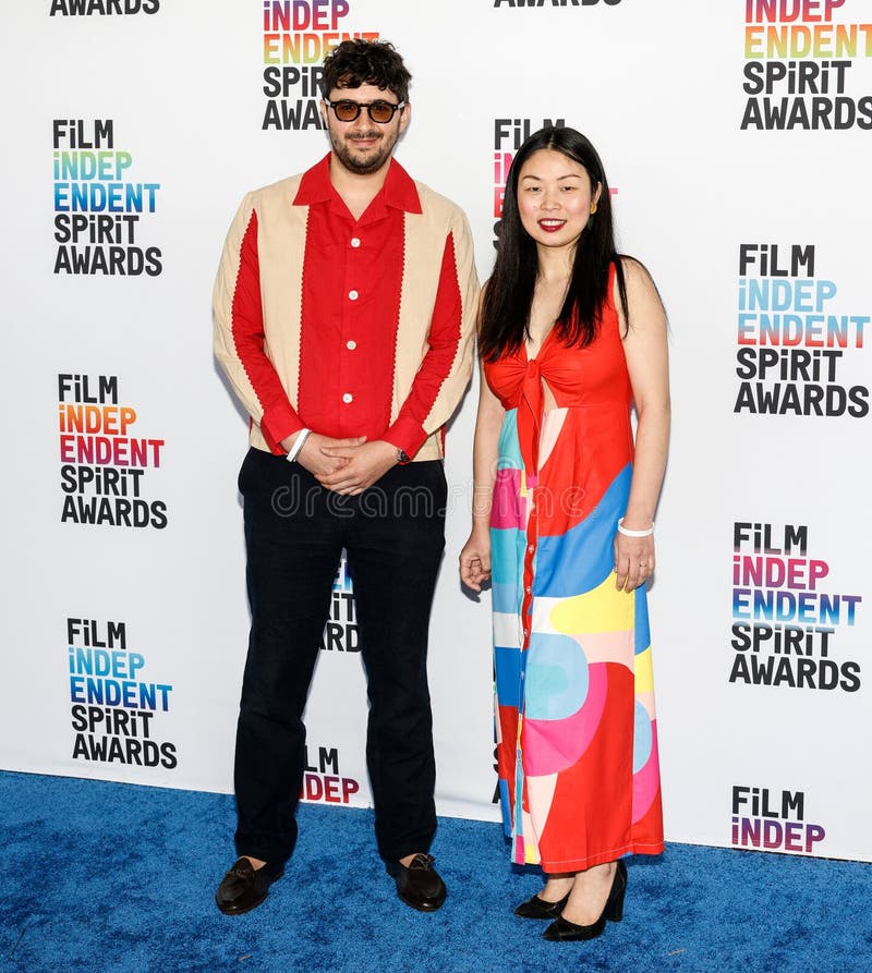 Santa Monica, California - March 04, 2023: Max Heckman and Nanfu Wang attend the 2023 Film Independent Spirit Awards. Santa Monica, California - March 04, 2023: Max Heckman and Nanfu Wang attend the 2023 Film Independent Spirit Awards