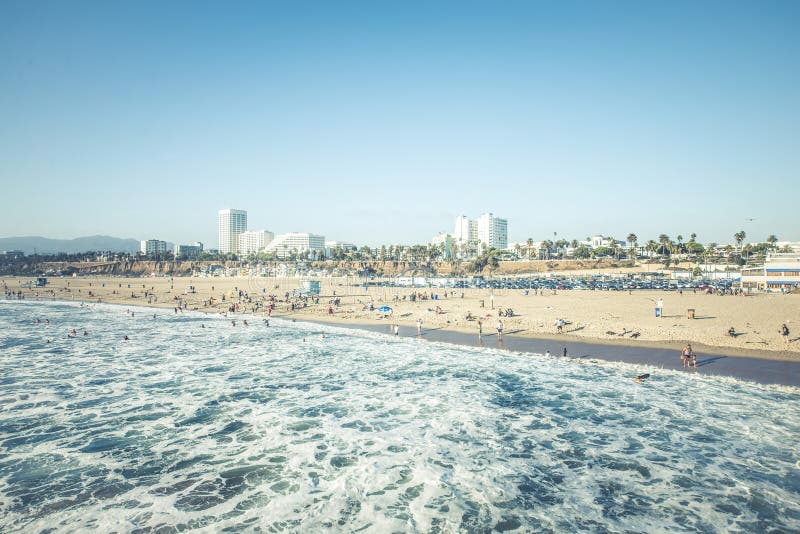 Santa Monica strand, Los Angeles arkivfoto Santa Monica strand, Los Angeles arkivfoto