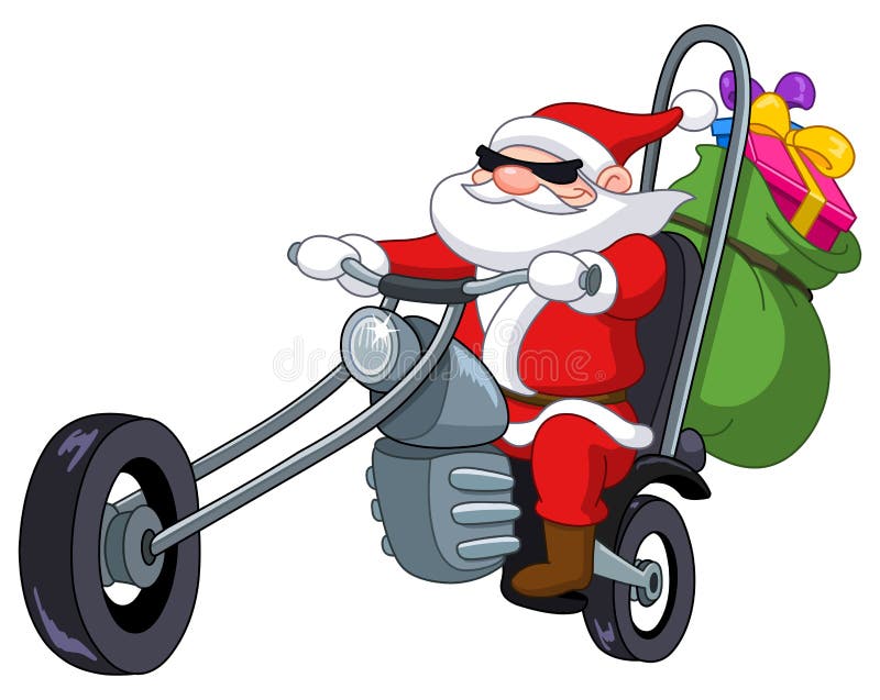 Santa with motorcycle stock vector. Illustration of santa 27501903