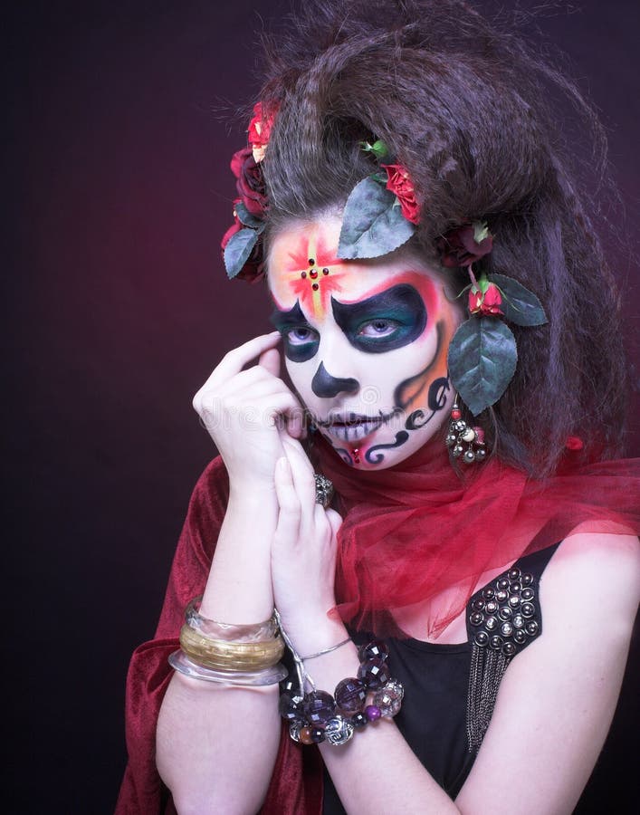 Santa Muerte. stock photo. Image of makeup, lady, hair - 40580818