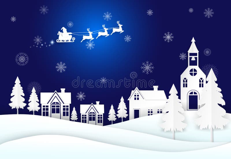 Santa no céu noturno e no floco de neve, estação do Natal ilustração royalty free Santa no céu noturno e no floco de neve, estação do Natal ilustração royalty free