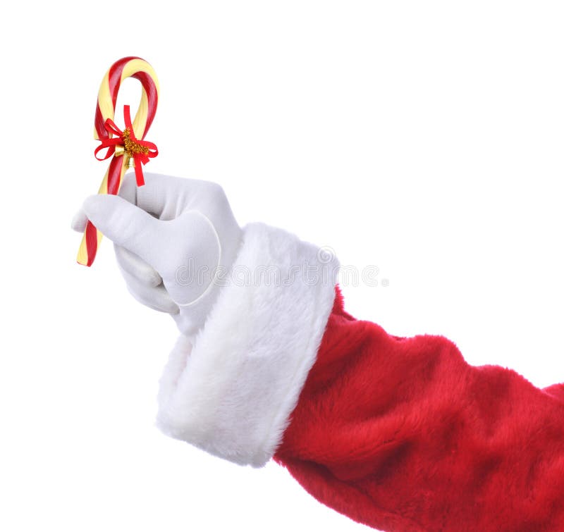 Santa with Old Fashioned Candy Cane Stock Photo Image of holiday