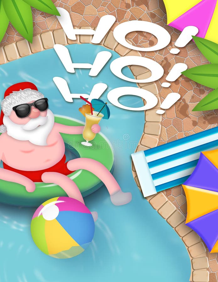 Image result for santa in pool