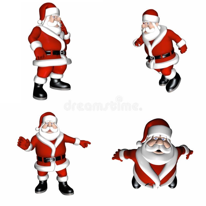 Santa Poses vector illustration