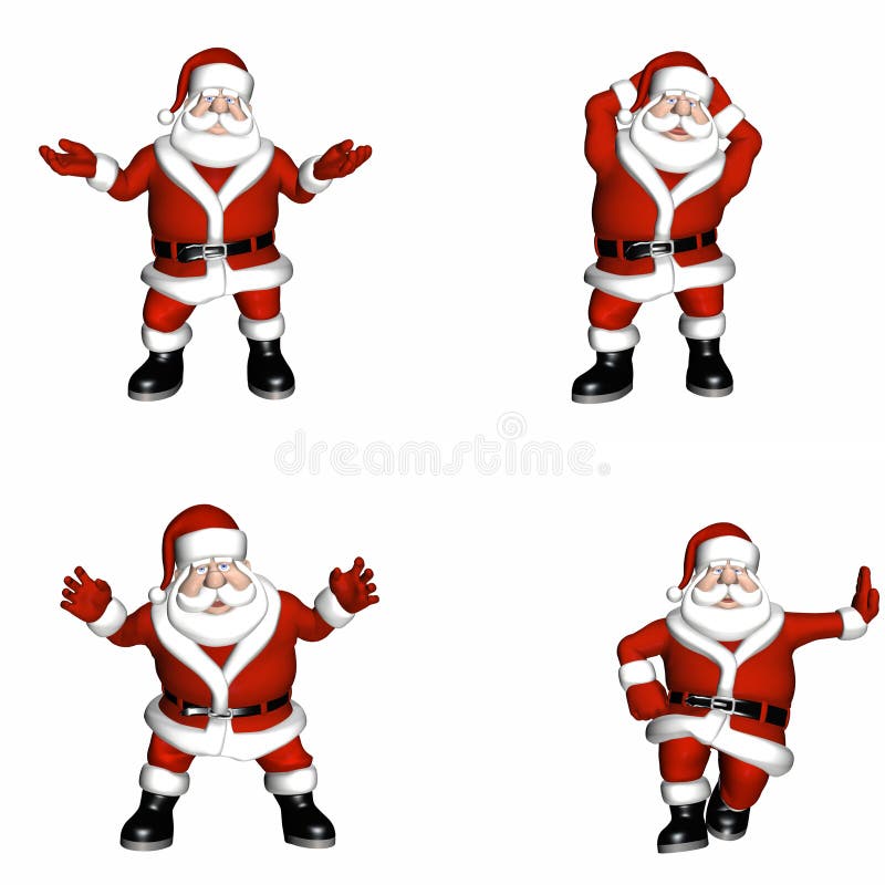 Santa Poses vector illustration