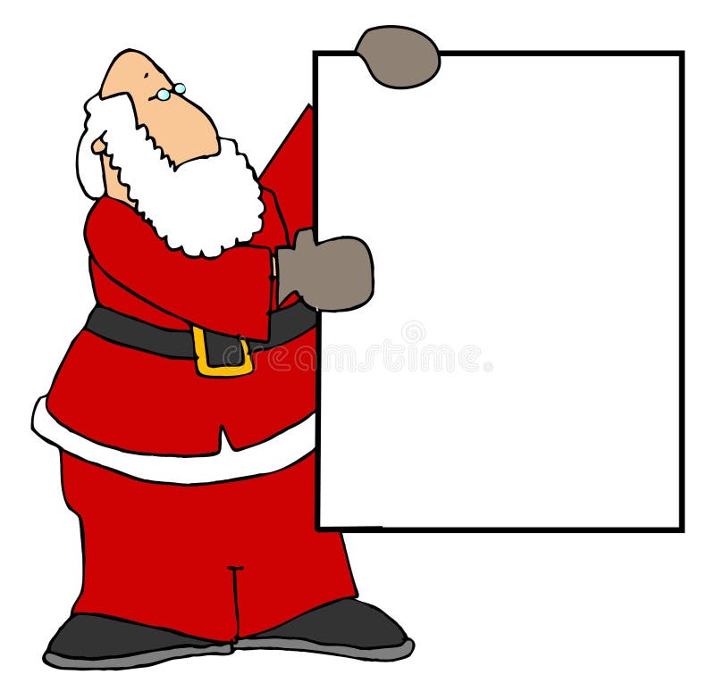 Santa retenant un signe blanc II illustration de vecteur Santa retenant un signe blanc II illustration de vecteur