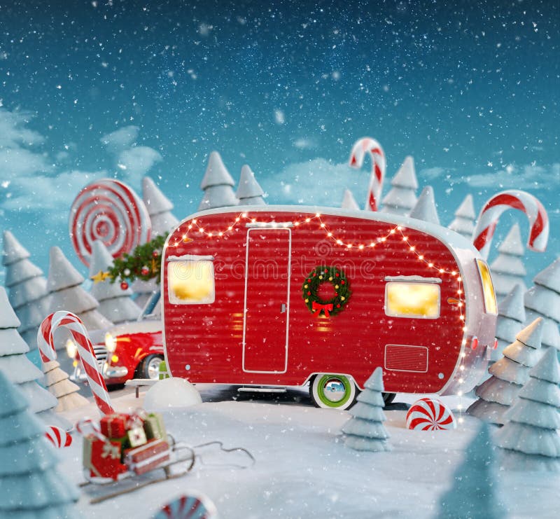 Camping Van Santa Hat Xmas Lights Camper Merry Christmas T-Shirt Camping Van Santa Hat Xmas Lights Camper Merry Christmas T-Shirt