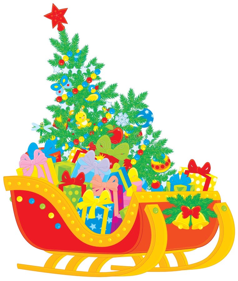 Santa s sleigh stock vector. Illustration of sleigh, celebratory 42704131