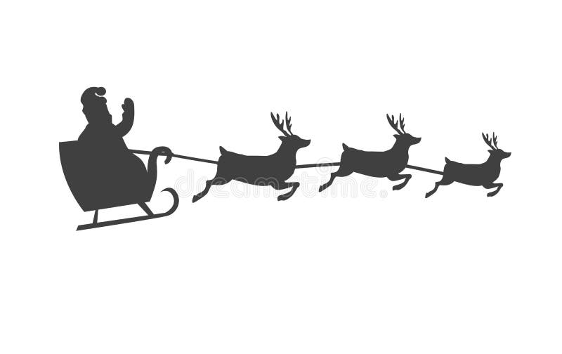 Santa s Sleigh con la siluetta di vettore della renna illustrazione vettoriale Santa s Sleigh con la siluetta di vettore della renna illustrazione vettoriale