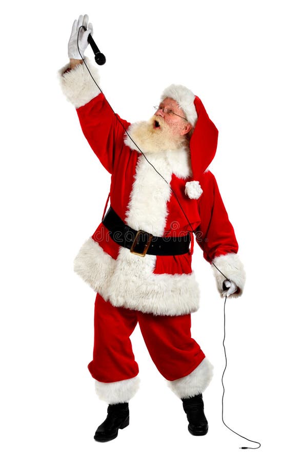 Santa singing stock image. Image of active, looking, isolated 12145029
