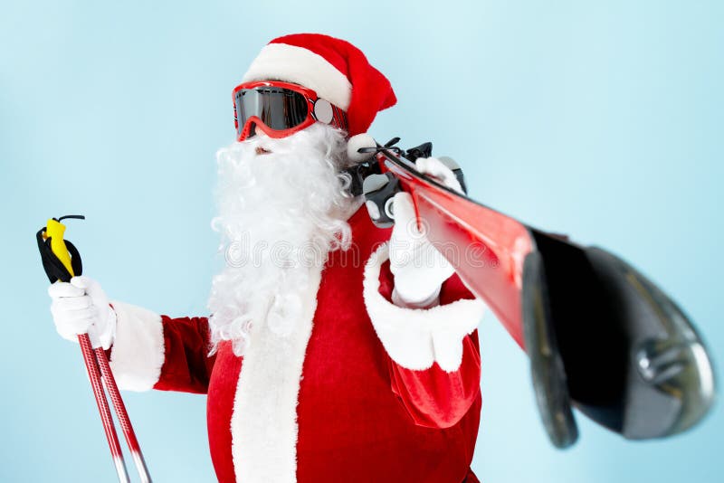 Santa with skis stock image. Image of people, santa, skier - 16755291