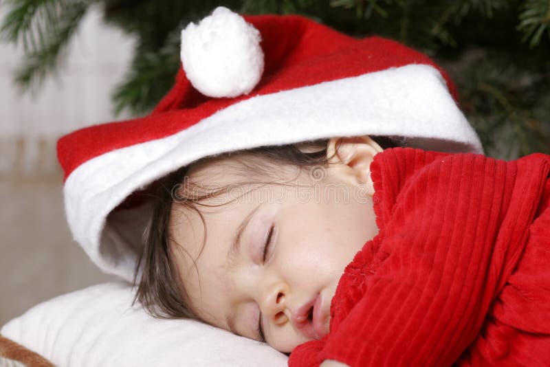 Santa sleeping stock photo. Image of caucasian, child - 7629060