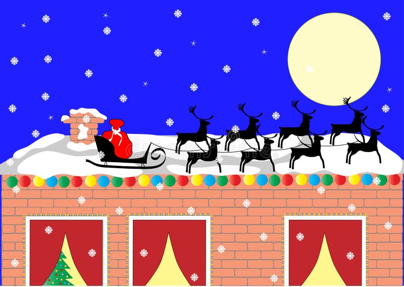 Santa sleigh on the roof