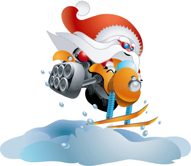 Santa On Snowmobile Stock Photo Image 344190