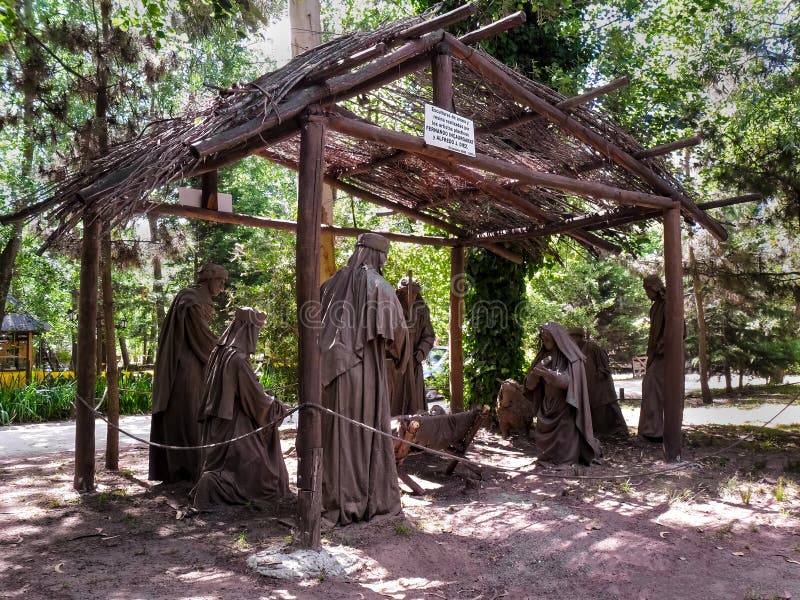 SANTA TERESITA, LA COSTA, BUENOS AIRES, ARGENTINA - Dec 02, 2012: Christmas manger with sculptures of sand and resins by Fernando Incaurgarat and Alfredo J Diez, in Santa Teresita, Partido de La Costa, Argentina. SANTA TERESITA, LA COSTA, BUENOS AIRES, ARGENTINA - Dec 02, 2012: Christmas manger with sculptures of sand and resins by Fernando Incaurgarat and Alfredo J Diez, in Santa Teresita, Partido de La Costa, Argentina