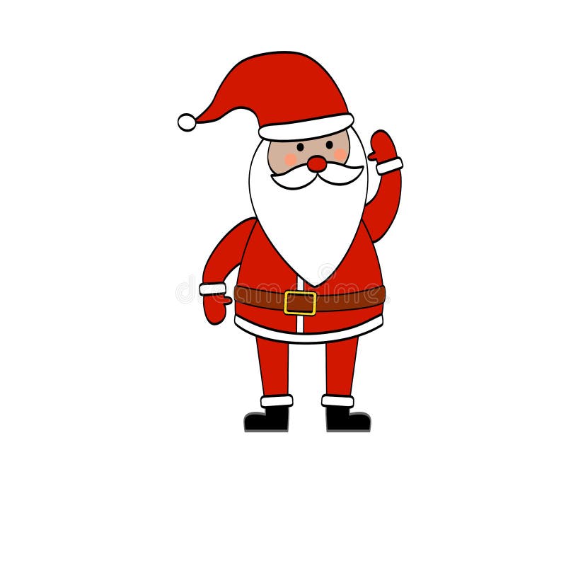 Santa Claus White Background Retro Vector Illustration Merry Christmas and Happy New Year