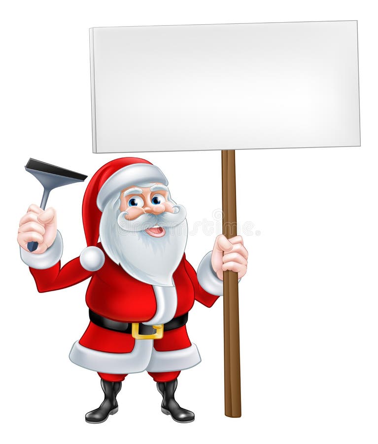 Santa Window Cleaner Sign stock illustrationer Santa Window Cleaner Sign stock illustrationer