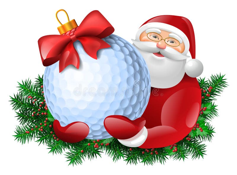 Santa z piłką golfową ilustracji Santa z piłką golfową ilustracji