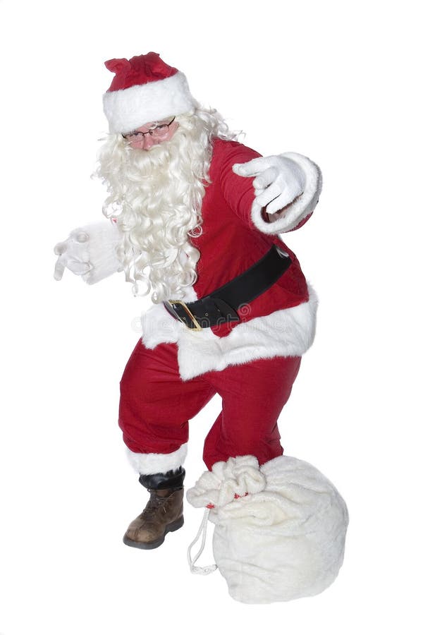 A hip-hop Santa Clause isolated on a white background. A hip-hop Santa Clause isolated on a white background